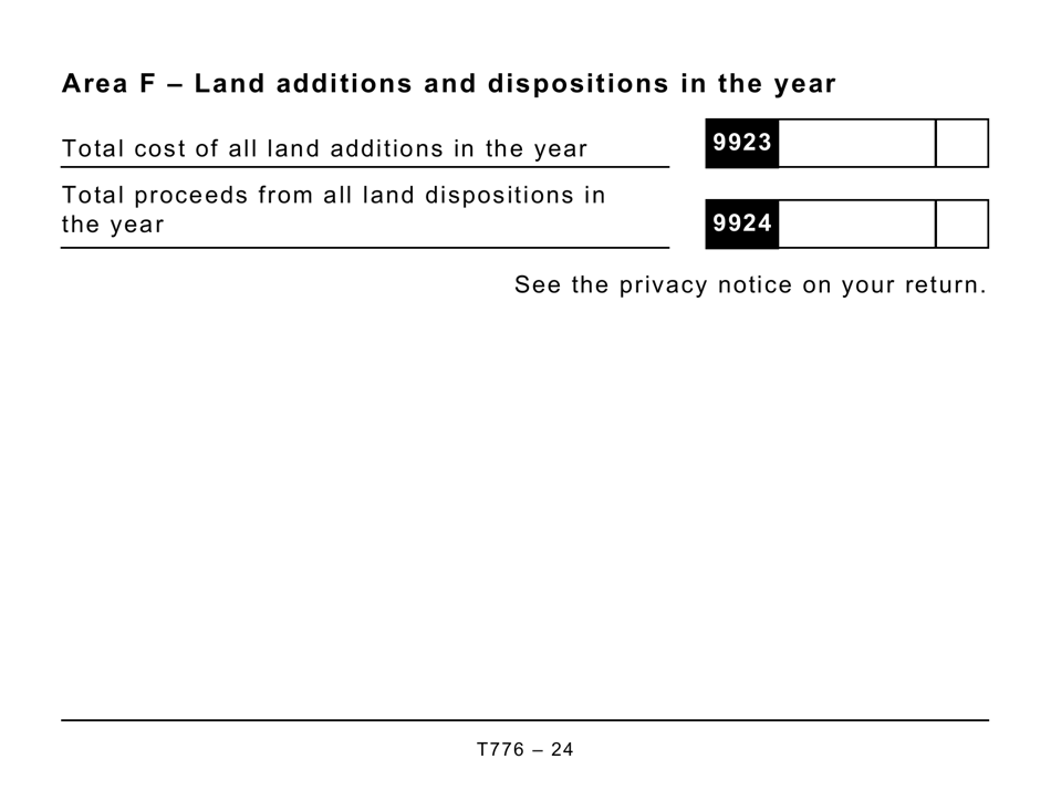 Form T776 Statement of Real Estate Rentals - Large Print - Canada, Page 24