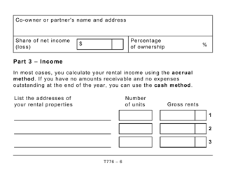 Form T776 Statement of Real Estate Rentals - Large Print - Canada, Page 6