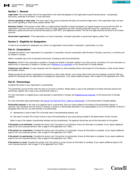 Form T625 Application for Qualified Canadian Journalism Organization Designation - Canada, Page 2
