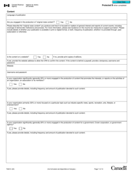 Form T625 Application for Qualified Canadian Journalism Organization Designation - Canada, Page 7