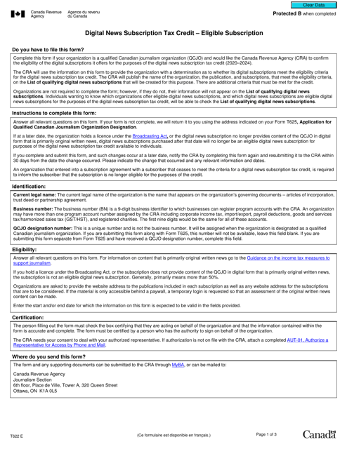 Form T622  Printable Pdf