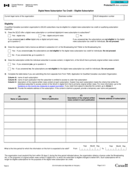 Form T622 Digital News Subscription Tax Credit - Eligible Subscription - Canada, Page 2
