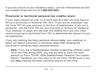 Form TD1 Personal Tax Credits Return (Large Print) - Canada, Page 12