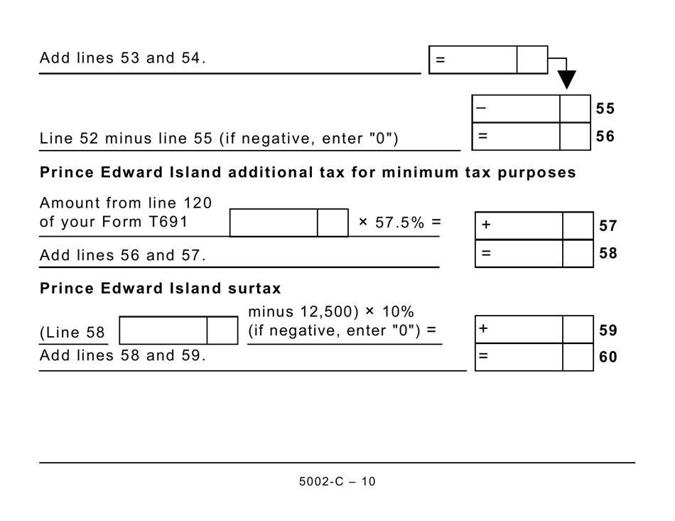 Form 5002-C (PE428) Prince Edward Island Tax and Credits (Large Print) - Canada, Page 10