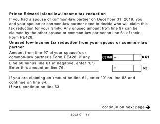 Form 5002-C (PE428) Prince Edward Island Tax and Credits (Large Print) - Canada, Page 11