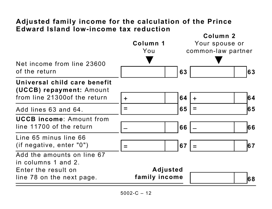 Form 5002-C (PE428) Prince Edward Island Tax and Credits (Large Print) - Canada, Page 12