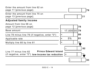 Form 5002-C (PE428) Prince Edward Island Tax and Credits (Large Print) - Canada, Page 14