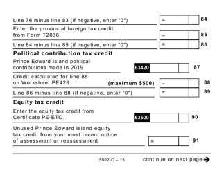 Form 5002-C (PE428) Prince Edward Island Tax and Credits (Large Print) - Canada, Page 15
