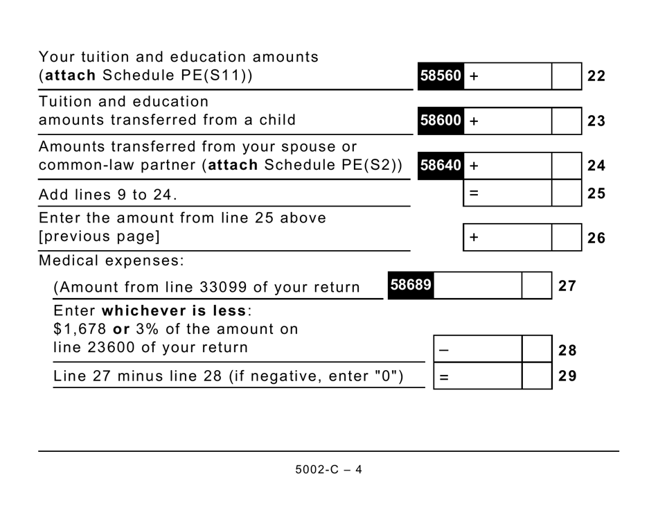 Form 5002-C (PE428) Prince Edward Island Tax and Credits (Large Print) - Canada, Page 4