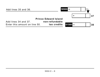 Form 5002-C (PE428) Prince Edward Island Tax and Credits (Large Print) - Canada, Page 6