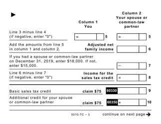 Form 5010-TC (BC479) British Columbia Credits - Large Print - Canada, Page 3