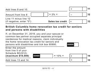 Form 5010-TC (BC479) British Columbia Credits - Large Print - Canada, Page 4