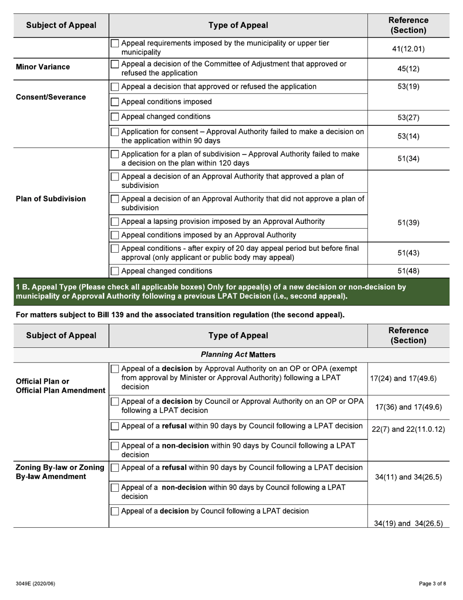 Form 3049E Appellant Form (A1) - Ontario, Canada, Page 3