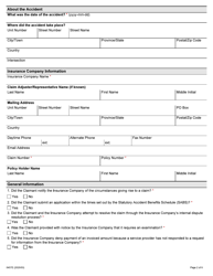 Form 0457E Application by an Injured Person for Auto Insurance Dispute Resolution Under the Insurance Act - Ontario, Canada, Page 2