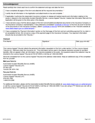 Form 0457E Application by an Injured Person for Auto Insurance Dispute Resolution Under the Insurance Act - Ontario, Canada, Page 5