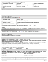 Form ON00057E Application for Registration and Installation of an X-Ray Source - Ontario, Canada, Page 2