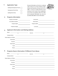 Building &amp; Development Permit Application - Prince Edward Island, Canada, Page 2