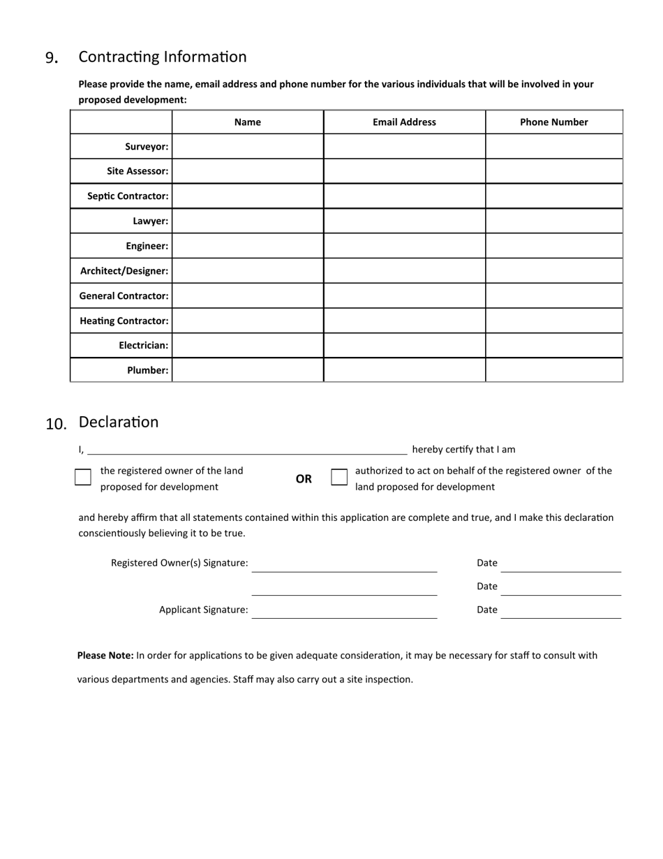 Prince Edward Island Canada Building & Development Permit Application