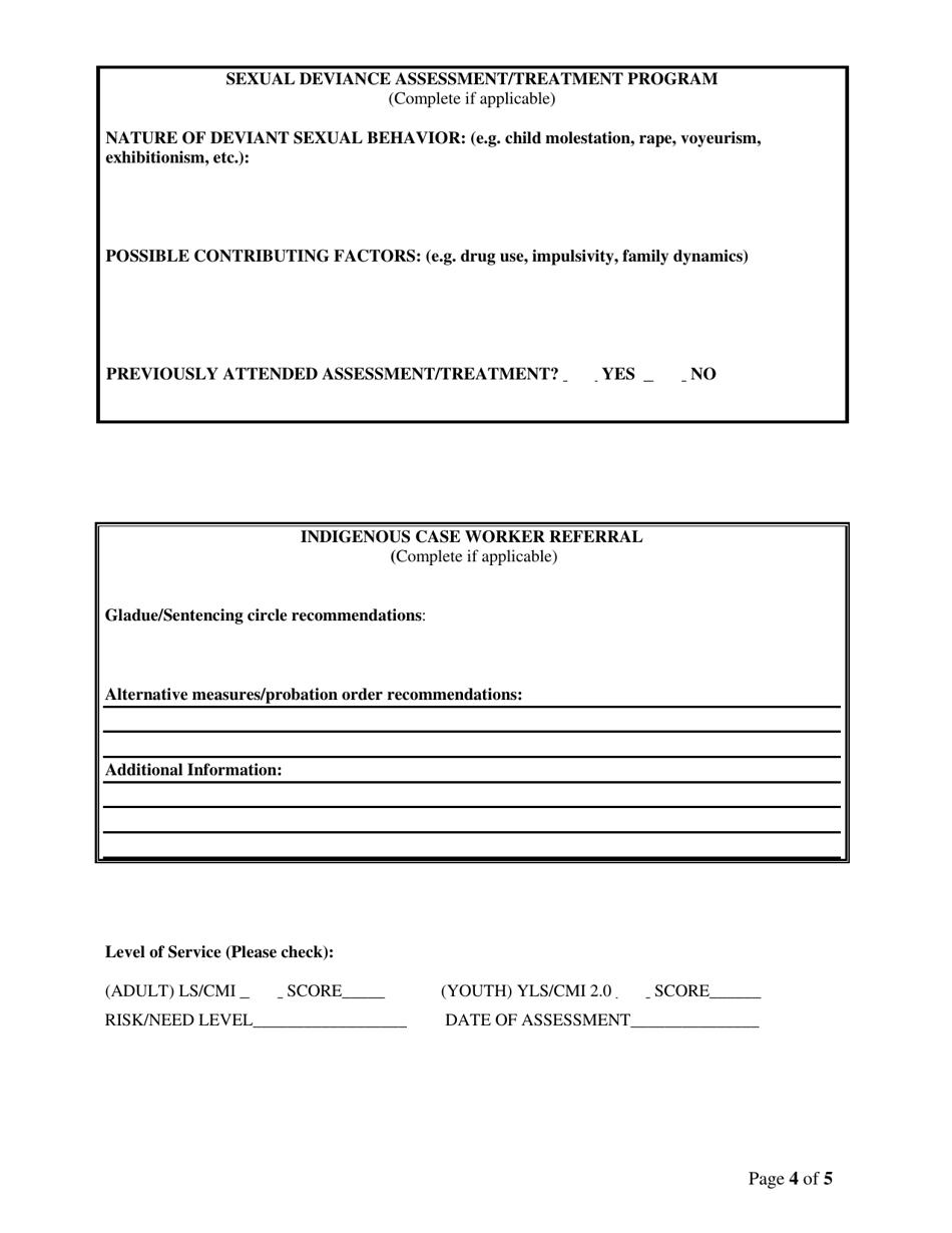 Clinical Services Referral Form - Prince Edward Island, Canada, Page 4