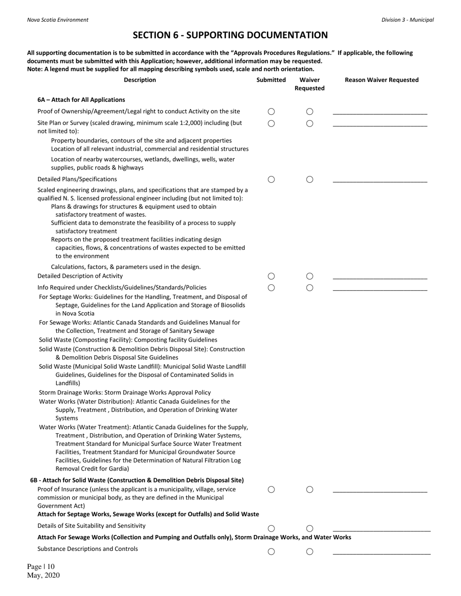 Application for Approval - Municipal Waste - Nova Scotia, Canada, Page 10