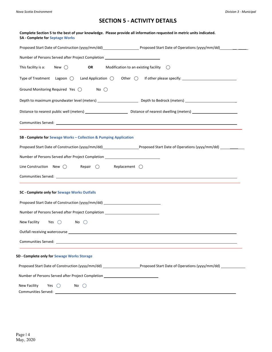 Application for Approval - Municipal Waste - Nova Scotia, Canada, Page 4
