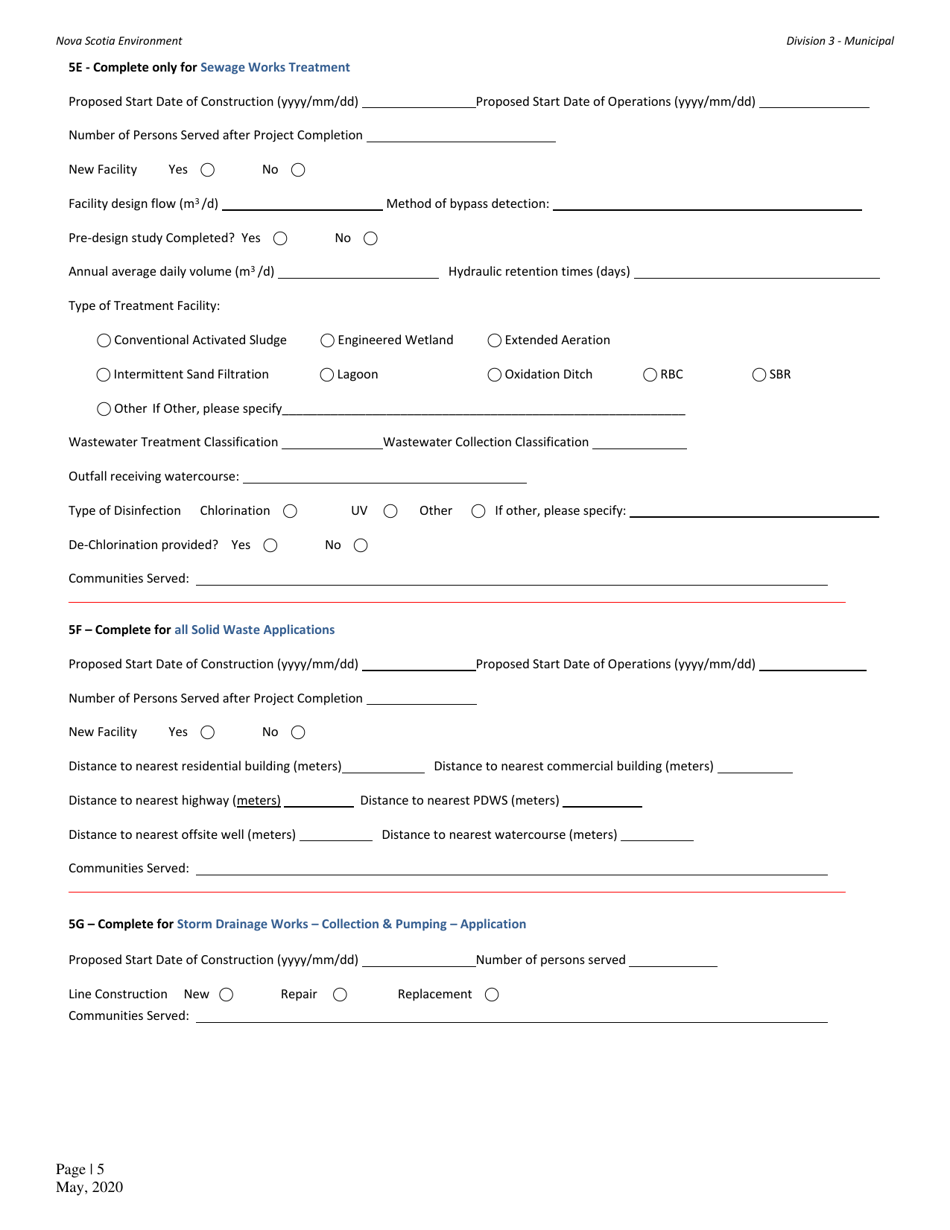 Application for Approval - Municipal Waste - Nova Scotia, Canada, Page 5