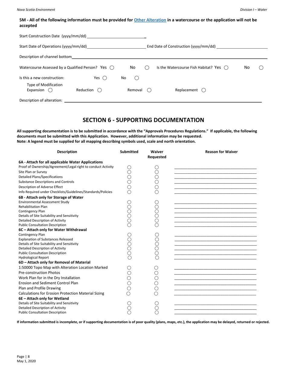 Water Allocation Application for Approval - Nova Scotia, Canada, Page 8