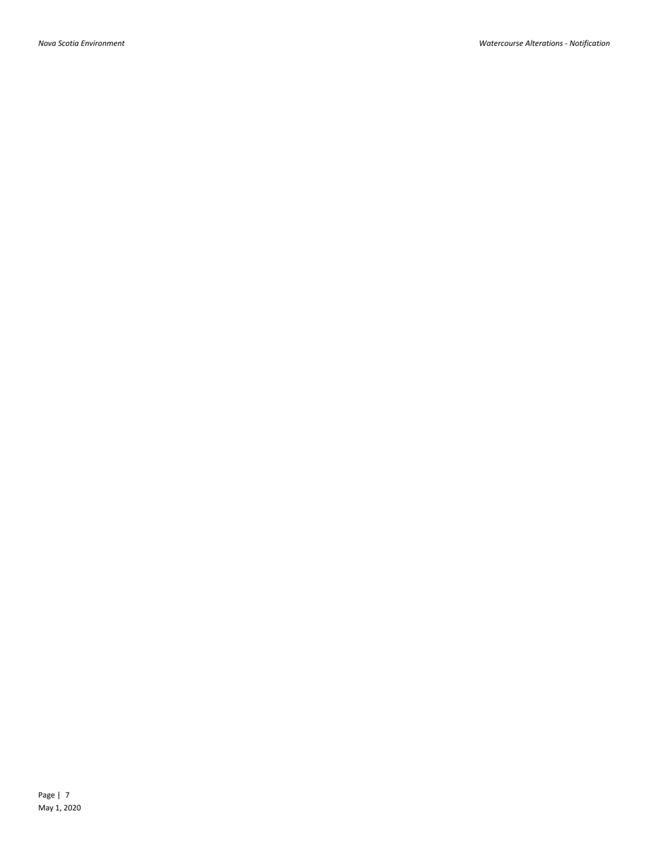 Watercourse Alteration Notification Form - Nova Scotia, Canada, Page 7