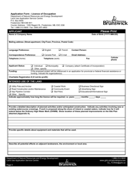 Application Form - Licence of Occupation - New Brunswick, Canada, Page 4
