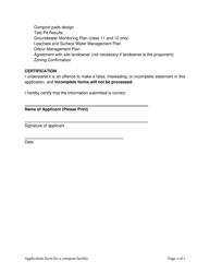 Application Form for a Compost Facility - New Brunswick, Canada, Page 11