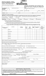 Form 35-5012 Application for Registration - Medicare - New Brunswick, Canada