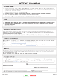Form VSA630 Application for Service Pertaining to an Adopted Person or Birth Parent - British Columbia, Canada, Page 4