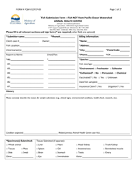 Form FQM-012FCP-00 &quot;Fish Submission Form - Fish Not From Pacific Ocean Watershed&quot; - British Columbia, Canada
