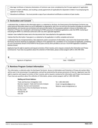 Form NTNP-03 Business Stream Nominee Application Checklist - Northwest Territories, Canada, Page 2