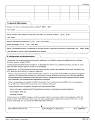 Form NTNP-04 Personal Statement of Financial Affairs - Northwest Territories, Canada, Page 3