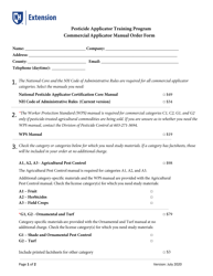 Commercial Pesticide Applicator Manual Order Form - New Hampshire