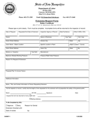 Form G45007-1 &quot;Boiler Extension Request Form&quot; - New Hampshire