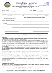 Document preview: Parental Permission Form - Youth Age 16 or 17 - New Hampshire