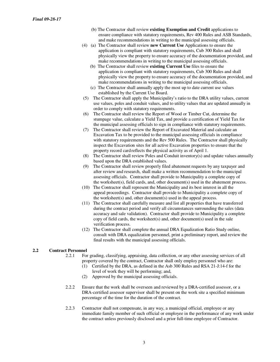 Assessing Services Contract - New Hampshire, Page 3