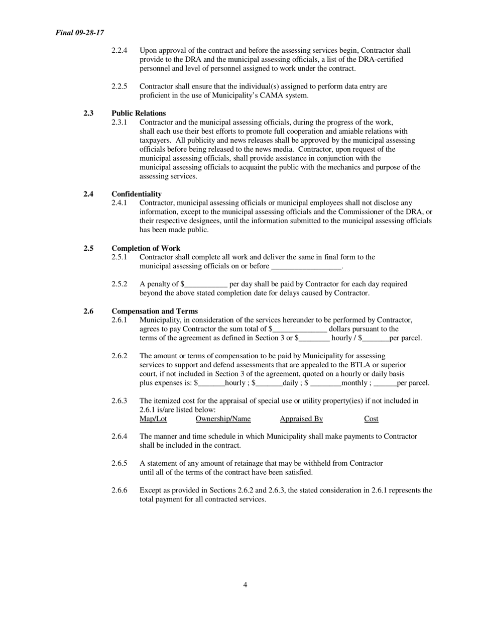 Assessing Services Contract - New Hampshire, Page 4