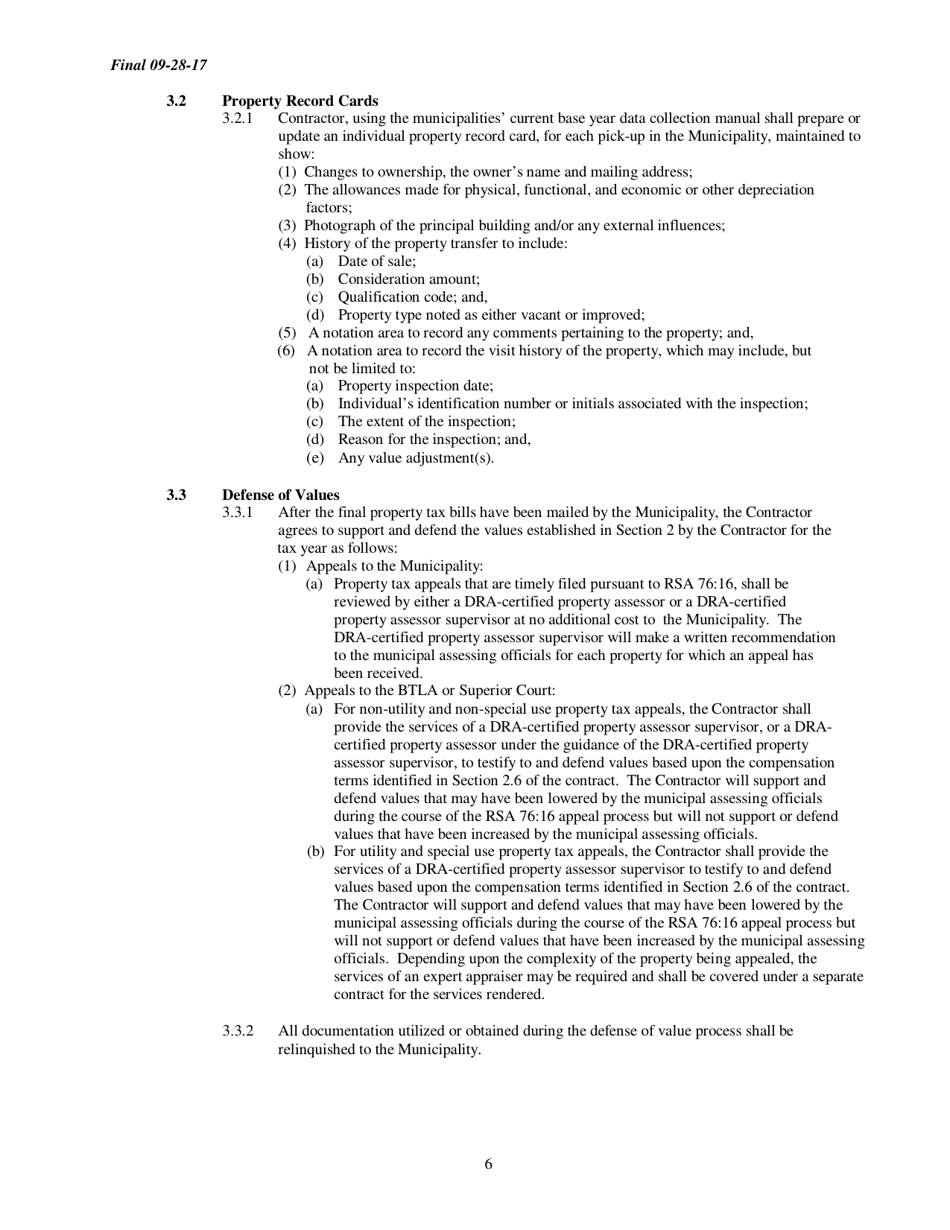 Assessing Services Contract - New Hampshire, Page 6