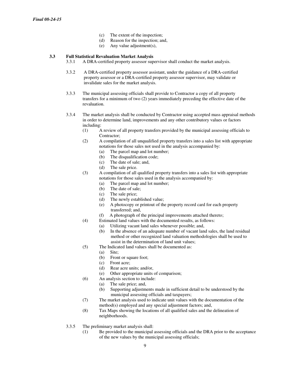 Cyclical Revaluation Contract - New Hampshire, Page 9