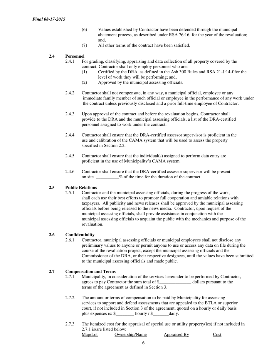 Full Statistical Revaluation Contract - New Hampshire, Page 6