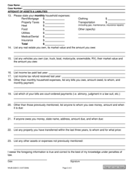 Form NHJB-2328-D Affidavit of Assets and Liabilities - New Hampshire, Page 2
