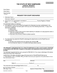 Document preview: Form NHJB-2595-D Request for Court Discharge - New Hampshire