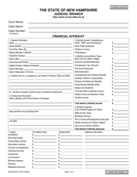 Form NHJB-2065-F Financial Affidavit - New Hampshire
