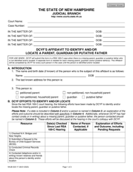 Document preview: Form NHJB-3031-F Dcyf's Affidavit to Identify and/or Locate a Parent, Guardian or Putative Father - New Hampshire