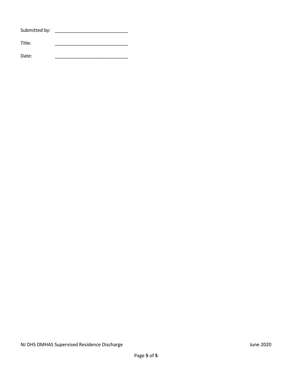 Request for Discharge From Supervised Residence - New Jersey, Page 5