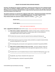 Document preview: Request for Discharge From Supervised Residence - New Jersey