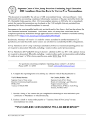 Form 11960 Compliance Reporting Form for Current Year Noncompliance - New Jersey
